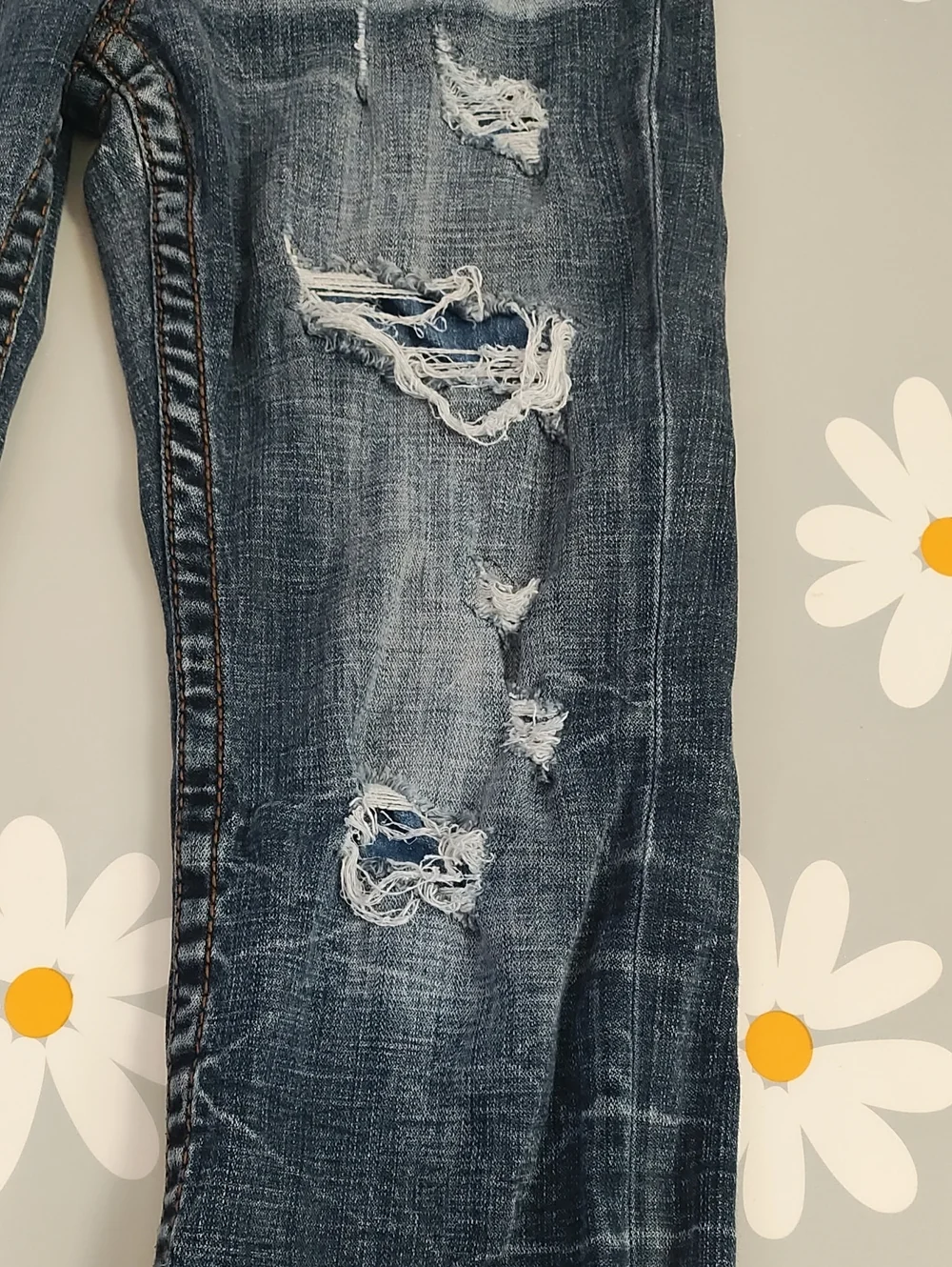Salvage boys dark denim distressed straight leg jeans